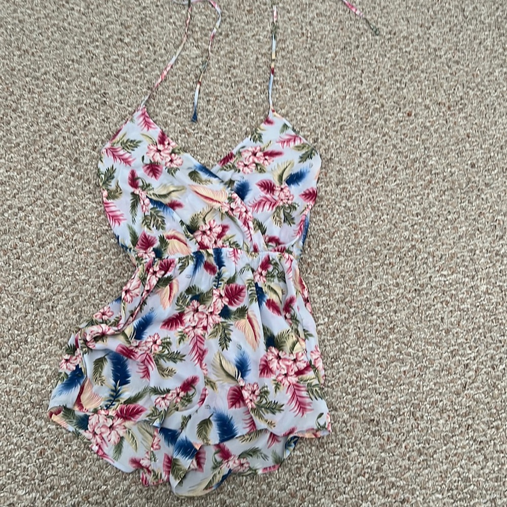 Floral Romper//cover up Small purchased originally in Hawaii